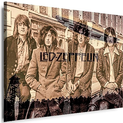 Myartstyle - Bilder Musik Band 70 x 50 cm Leinwandbild Xxl - Wandbild 1 Teilig - Gerahmter Kunstdruck Musik w-s-2023-0117