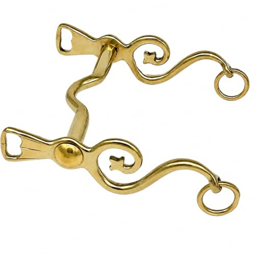 Kandare Spanisch Barock Portugisisch Show 12,5 13,5 14,5 15,5 16,5 Gold oder Silber Farben Tysons incl. Kinnkette (13,5, Goldfarben)