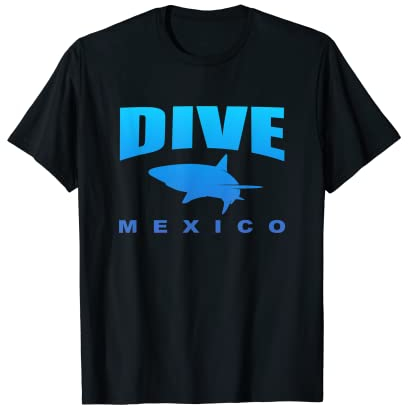 Tauchen Sie Mexiko, Tauchen in Mexiko mit Haien (blau) T-Shirt