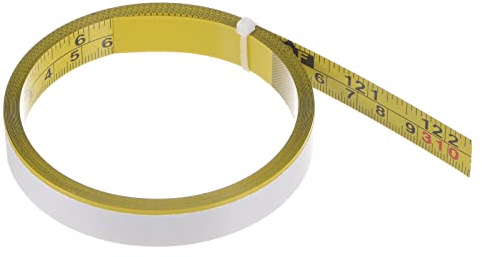 sourcing map Self Adhesive Tape Measure 120 inch/300cm Double Scale Left to Right Reading Sticky Measuring Tape Steel Workbench Ruler, Yellow