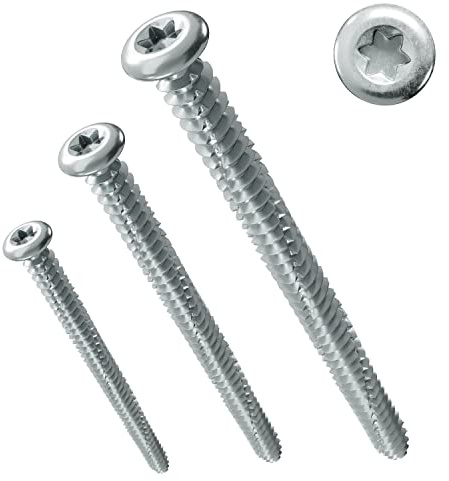 PARCO Vis à tête ronde pour cadre de fenêtre 7,5 x 132 mm | Tête panoramique | pour la construction de fenêtres | TX30 Lot de 100 pièces