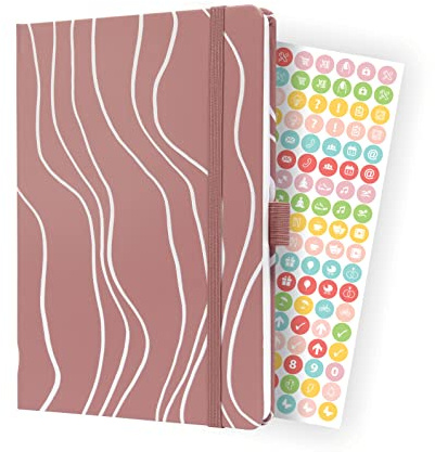 SIGEL J4351 Wochenkalender Jolie 2024, Rosy Meringue, ca. A5, Hardcover, Gummiband, Stiftschlaufe, Einstecktasche, 174 Seiten, aus nachhaltigem Papier, Terminplaner