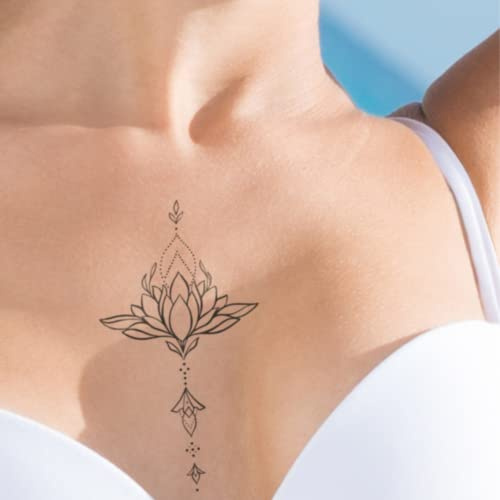 MyJagua Tattoo • Lotus Ornament | 1-2 Wochen Tattoo | Auf Pflanzenbasis | Hautverträglich | Wasserfest | Neue Tattoo Technologie | Kein Klebe Tattoo