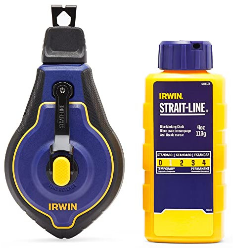 IRWIN Tools STRAIT-LINE Chalk Line, Speedline Pro Reel, Blue, 100 ft. (IWHT48443BC)