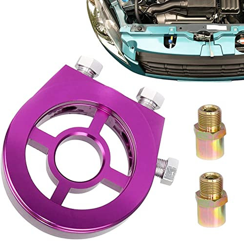 ZALTAS Sandwichplatte Ölfilter | Universal-Sandwich-Adapter für Ölfilter aus Aluminiumlegierung für Auto, Adapter-Set für Öldruckmessgerät (Violett)