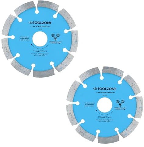 Lot de 2 disques diamantés pour mortier 115 mm x 8 mm