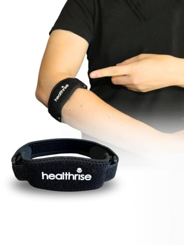 healthrise Armbandage | Bandage Ellenbogen | Behandlung Tennisarm | Golferarm | schwarz-blau