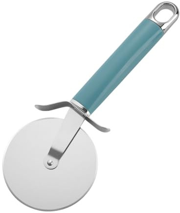susiodeu Cortador de Pizza profesional que corta fácilmente Pizzas, rueda de acero inoxidable, herramientas de corte de una sola rueda para Pizza de acero inoxidable, azul plateado
