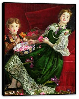 RXNHGJDS Schwarzer Rahmen John Millai Bild auf Leinwand,Reproduktion Druck auf Leinwand,Potpourri,Ölgemälde Reproduktion auf Leinwand,für Wohnzimmer Dekor70x90cm(28x35in)
