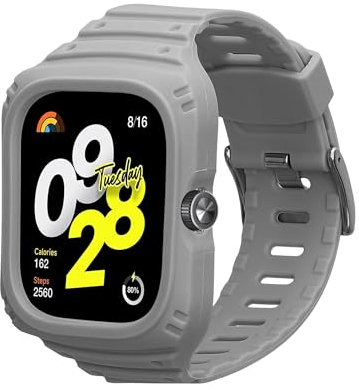 kwmobile Bracelet compatible avec Xiaomi Redmi Watch 4 - Bracelet de rechange en silicone pour fitness tracker - gris