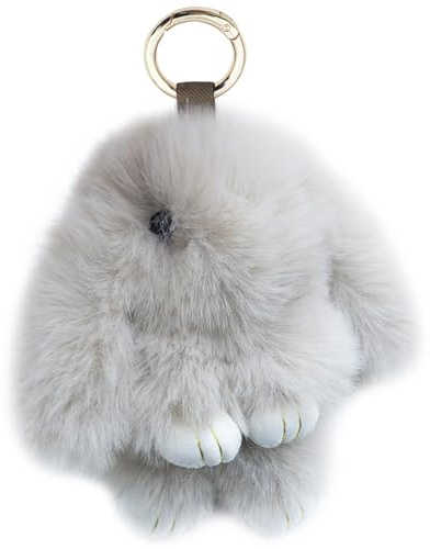 Xsclpomddy Plüsch Häschen Schlüsselanhänger Pom Poms Taschenanhänger Handtasche Autoschlüssel Plüsch-Pom Pom Dekoration