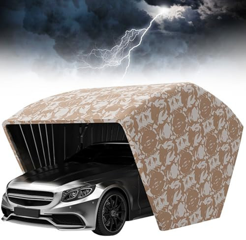 NVYAZJ Carport Completamente Automatico per Auto, tettoia per parcheggio Garage Mobile Pieghevole telescopico, Semplice tettoia per parcheggio Auto all'aperto Antivento e Antipioggia
