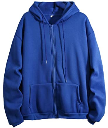 Generico Felpa Donna con Zip, Felpa con Cappuccio da Donna Manica Lunga a Tinta Unita Felpa Larga con Zip Casual Ragazza per Autunno Primavera