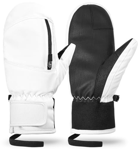 QKURT Guantes de Esquí, Guantes Unisex de Invierno cálido, Interior de Cinco Dedos y Pantalla táctil a Prueba de Agua Manoplas de Nieve, a Prueba de Viento Guante de esquí al Aire Libre