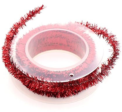 Blausky 5 Rolle 1.5 m Tinsel Girlanden,Weihnachts Lametta Girlande,Lametta Folien Girlande,Weihnachtsbaum Dekoration Girlande mit Eisendraht,Funkelnd,Flauschige Twist-Girlanden,Feier Deko,