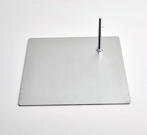 F39 Eurotondisplay Metallplatte für Schaufensterpuppen Silber Edelstahl Metall 39x39 cm 3,99 kg. Mit Fußdorn