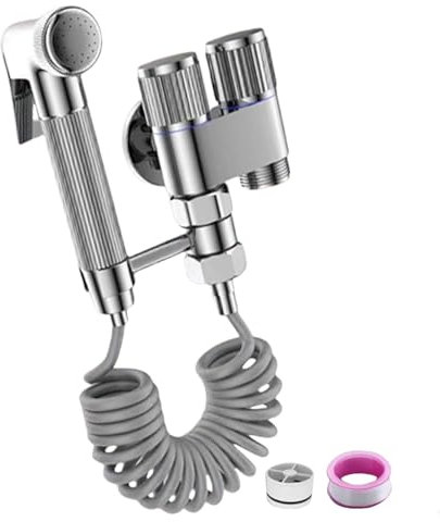 Multiunzionale Handheld Bidet spruzzatore Set Per WC Con Doppie Valvole di Controllo & Attacco Doccetta A Mano Installazione Semplice