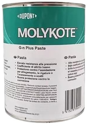 Molykote G-N Plus Paste 1kg Running-in Lubricant Grease Bearing Gear Gearbox Lubrication Thread Connection for Assembly & Run-in of Metal Component Extreme Pressure Black