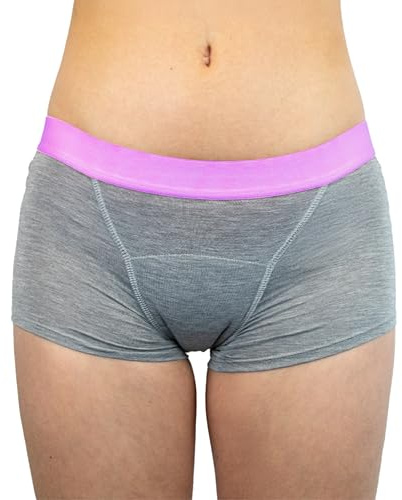 MYLILY Periodenunterwäsche Teens Boxer Grau 146/152 | Menstruationsunterwäsche Mädchen | Menstruation Unterwäsche | Periodenslip | Periodenslips für Mädchen