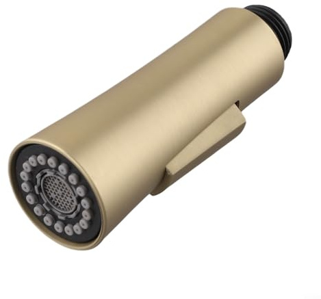 Jotekonoby Pieza de repuesto de cabezal rociador de grifo de cocina, boquilla de rociador de manguera de grifo de cocina, accesorio macho G1/2 dorado cepillado