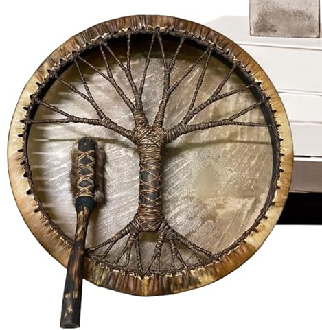 Tambor de chamán, instrumento de percusión profesional hecho a mano, adorno único para decoración del hogar, herramienta musical para principiantes, para adolescentes, niños, adultos, práctica
