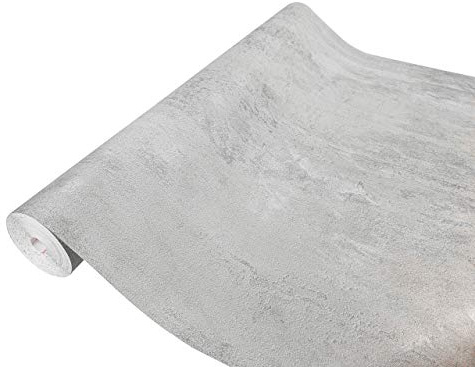 Klebefolie Möbel 135x210 cm | Möbelfolie selbstklebend in Steinoptik | Folie für Möbel zur einfachen Renovierung von Türen, Tischen und Regalen | Klebefolie dekorativ und abwaschbar | Beton Grau