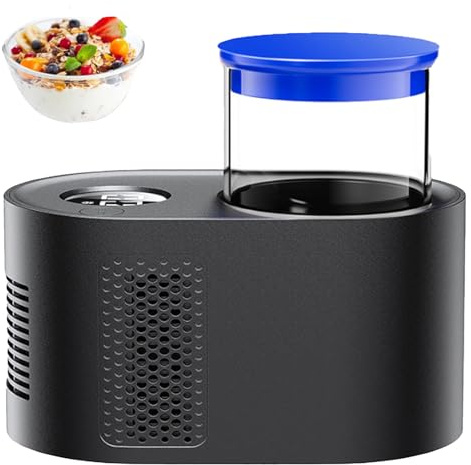VzxCrue Yogurtiera Professionale Riscaldamento Uniforme Yogurtiera Compatta per Yogurt Dolci Sani Fatti in Casa Adatto Ai Dormitori degli Studenti E alle Cucine di Casa,Black