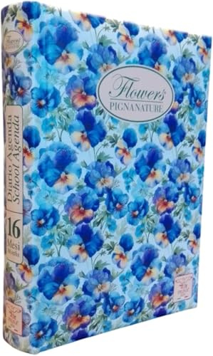 PRESTIGE & DELUXE Diario scuola Pigna Nature Flowers Fiori viola - 16 mesi 2026-2027 F.to Poket 16x11 cm + portachiave paillettes e penna multicolore