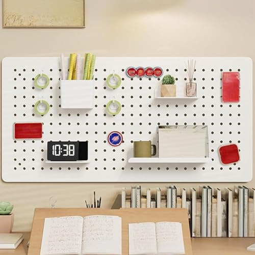 SXKLLYX Tole Perforée Multifonctionnel à Suspendre, Panneau Perforé de Rangement en Métal, Panneaux D'organisation Murale pour Salon, Maison, Bureau et Chambre