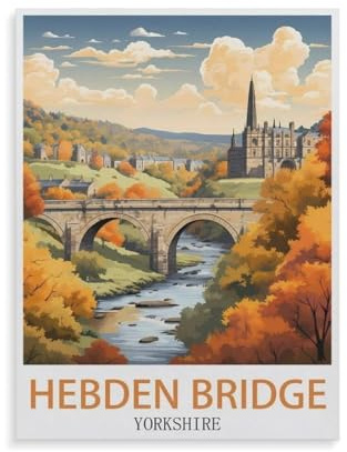 Hebden Bridge West Yorkshire，Jigsaw Puzzle 1000 Piece Game Artwork Travel Souvenir（38x26cm）-GU25