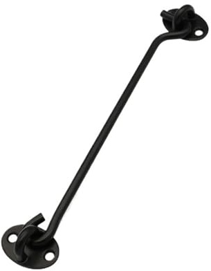 4 Stück 3/4/6/8 Zoll Edelstahl Fenster- und Türriegel Türverriegelung Sicherheitsschalter Kabinenfensterhaken Türösenriegel geräuschloser Verschlusshalter Für Türen, Schränke(Black,200mm)