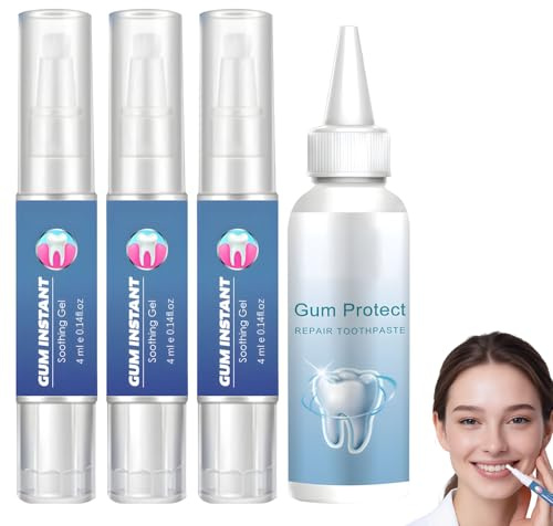 4 pezzi Gum Ease Gel gengive dentifricio gengivale, Teeth Repair Gel per ridurre il declino delle gengive, rimuovere il tartaro, allevia l'infiammazione e rinfresca il respiro