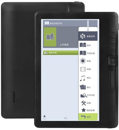 Fegtrtyoa Lettore di E-Book Portatile Lettore di E-Book Multifunzionale Lettore di E-Book da 7 Pollici Multifunzionale Memoria da 512 M + 8 GB Dimensioni Compatte Lettore di Libri Digitali A Lunga Dur
