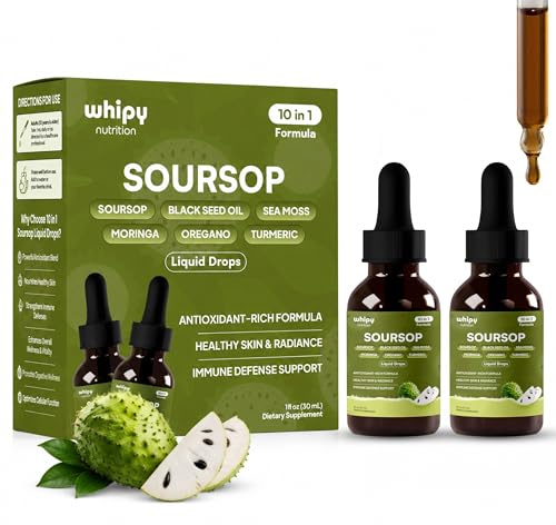 10 in 1 Bitter Fruit Bitters Liquid Drops, Bitters Fruit with Black Seed Oil, Sea Moss, Moringa and Turmeric, Antioxidant and Immune Support, Gut Health, 2 Pack 2x1fl oz