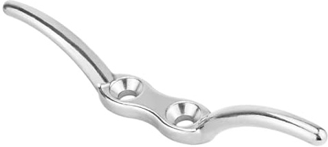 Happyyami 2 Stück Edelstahl Bootsanker mit 2 Schraublöchern Robuste Anlegeklampen für Boote Silberne Klampe für Schlauchboote und Yachten Langlebiges Bootszubehör