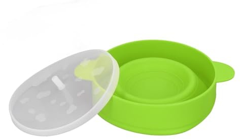 Tazón de palomitas de maíz de aire caliente con tapa y asas resistentes al calor, sin BPA y apto para lavavajillas, para aperitivos de noche de cine familiar (verde)