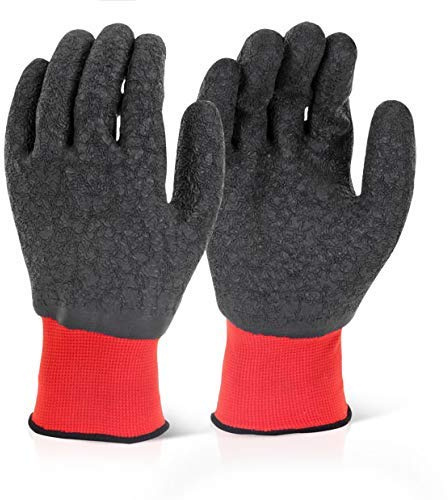 Guantes de poliéster de látex M/P F/C, color negro, talla 09/grande