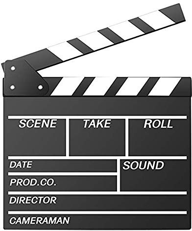 Filmklatschtafel, Hollywood-Klapperbrett, Holzfilm-Film, Schindel-Zubehör, mit schwarz-weißem abwischbarem Stift, 30,5 x 27,9 cm