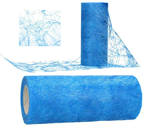 AmaCasa Tischläufer Sizoweb 20cm/25m Tischband Hochzeit Kommunion (Blau)