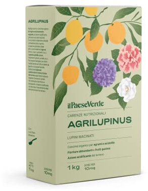 AGRILUPINUS 1Kg Il Paese Verde. Lupini macinati per agrumi e acidofile. Prodotto 100% naturale di origine vegetale. Consentito in agricoltura biologica.