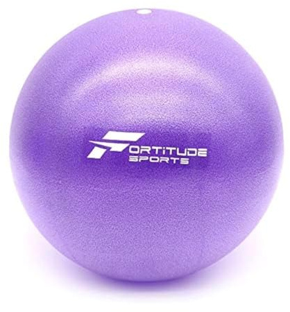 Fortitude Sports Yoga Ball 25cm | Soft Mini Pilates Ball Small for Yoga, Fitness, Core, Stability and Physical Therapy | Inflatable Mini Gym Ball With Inflation Straw