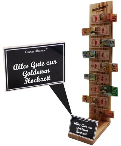 Genial-Anders Goldenen Hochzeit Geld Geschenk - Eiserne Reserve Mausefalle Deluxe 9er - Geldgeschenk Geschenkidee Geld verschenken verpacken - -s- Alles Gute zur Goldenen Hochzeit