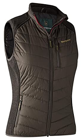 Deerhunter Lady Caroline Gepolsterte Weste mit Strick Brown-Blatt
