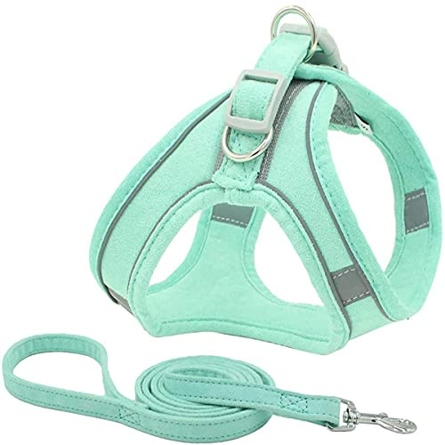 Hundegeschirr Leine Set Hundebrustgurt Weste Geschirr Mit Griff Verstellbares Reflektierendes Hundegeschirr für Kleine Hunde Mittelgroße Hunde Katze