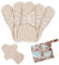 MQUPIN Toallas Sanitarias Reutilizables, 5pcs Lavable Almohadillas de Tela Toalla Sanitaria Algodon Organico, Compresas Algodon Almohadillas de Período Pantiprotectores Diseño Antifugas Mujeres