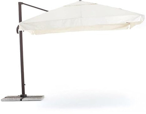 G.T.R OMBRELLONE 3X3 IN ALLUMINIO ORIENTABILE ECRU BRACCIO DECENTRATO CON FLAP (37903)