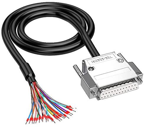 XMSJSIY DB25 RS232 Serial Kabel RS232 25-poliges Seriell Verlängerungskabel Lötfreies DB25 Buchse zu 25pin Bare Wire Breakout Board Kabel für Computer Drucker Scanner - 1M / 3,28 Fuß