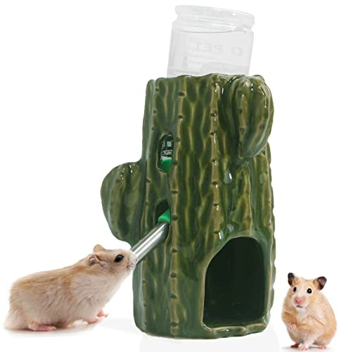 Kelivi Hamster Wasserflasche mit Ständer,für Hamster Meerschweinchen Ratten | 80ml,Kaufestes Keramikventil,auslaufsichere Trinkflasche, höhenverstellbarer Ständer,platzsparend für Glasbecken & Kleintiere