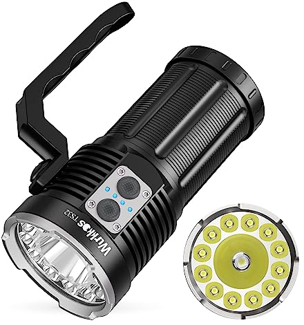 Wurkkos TS32 Super Bright LED Flashlight, 13000 Lumens Max, Rechargeable & Discharging, Waterproof, High Lumens, Modern Style, Polished Finish