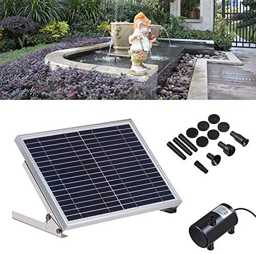 10W Solar Springbrunnen für Außen, Upgrade DIY Teichpumpe Solar Verstellbarem Ständer Solarbrunnen mit 6 Fontänenstile Solar Wasserpumpe für Brunnen Garten Teich 1000L/h